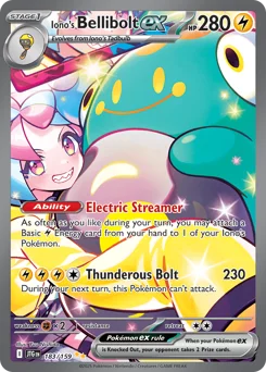 Iono's Bellibolt ex Pokemon card from Journey Together, card number 183