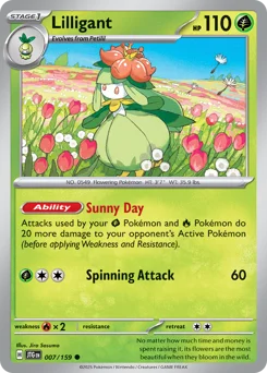 Lilligant Pokemon card from Journey Together, card number 7