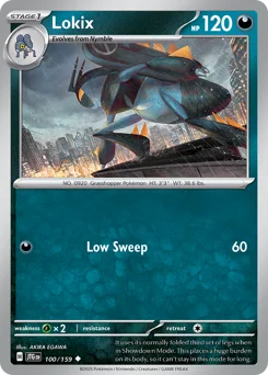 Lokix Pokemon card from Journey Together, card number 100