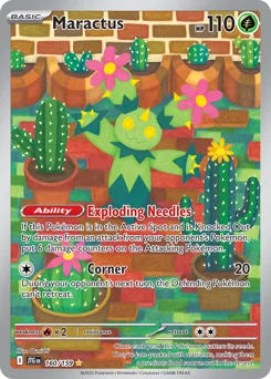 Maractus Pokemon card from Journey Together, card number 160