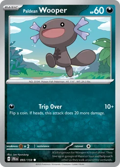 Paldean Wooper Pokemon card from Journey Together, card number 93