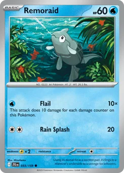 Remoraid Pokemon card from Journey Together, card number 33