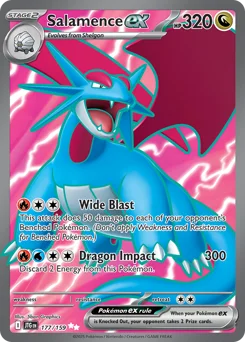 Salamence ex Pokemon card from Journey Together, card number 177