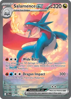 Salamence ex Pokemon card from Journey Together, card number 187