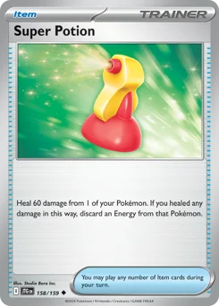 Super Potion Pokemon card from Journey Together, card number 158
