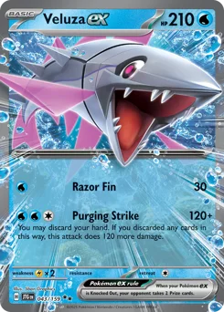 Veluza ex Pokemon card from Journey Together, card number 43