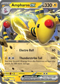 Ampharos ex Pokemon card from Scarlet & Violet Black Star Promos, card number 16