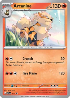 Arcanine Pokemon card from Scarlet & Violet Black Star Promos, card number 11