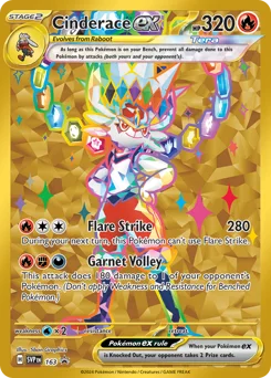 Cinderace ex Pokemon card from Scarlet & Violet Black Star Promos, card number 163
