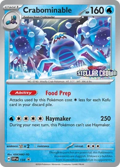 Crabominable Pokemon card from Scarlet & Violet Black Star Promos, card number 134