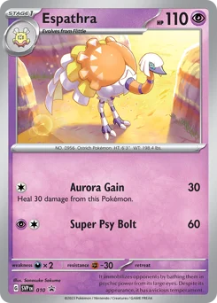 Espathra Pokemon card from Scarlet & Violet Black Star Promos, card number 10