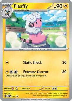 Flaaffy Pokemon card from Scarlet & Violet Black Star Promos, card number 15