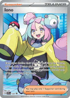 Iono Pokemon card from Scarlet & Violet Black Star Promos, card number 124