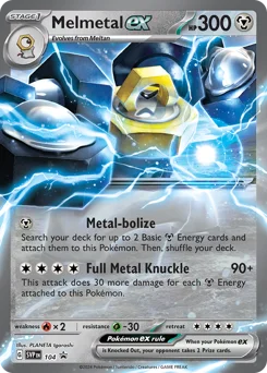 Melmetal ex Pokemon card from Scarlet & Violet Black Star Promos, card number 104