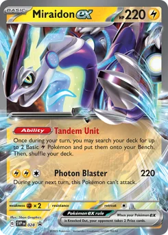 Miraidon ex Pokemon card from Scarlet & Violet Black Star Promos, card number 28