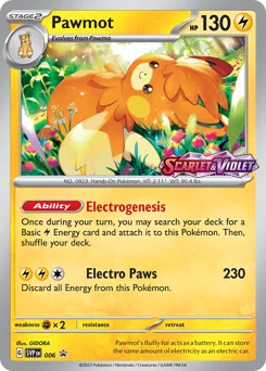 Pawmot Pokemon card from Scarlet & Violet Black Star Promos, card number 6