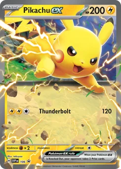 Pikachu ex Pokemon card from Scarlet & Violet Black Star Promos, card number 106
