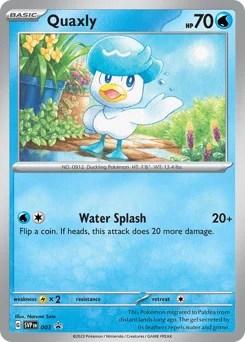 Quaxly Pokemon card from Scarlet & Violet Black Star Promos, card number 3