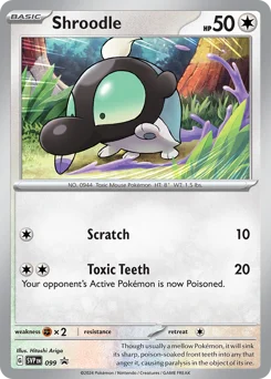 Shroodle Pokemon card from Scarlet & Violet Black Star Promos, card number 99