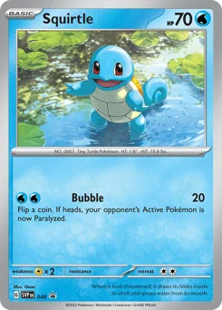 Squirtle Pokemon card from Scarlet & Violet Black Star Promos, card number 48