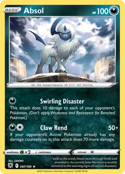 Absol Pokemon card from Astral Radiance, card number 97