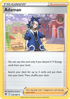 Adaman Pokemon card from Astral Radiance, card number 135