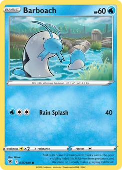 Barboach Pokemon card from Astral Radiance, card number 35