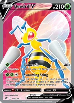 Beedrill V Pokemon card from Astral Radiance, card number 160