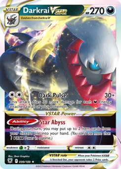 Darkrai VSTAR Pokemon card from Astral Radiance, card number 99