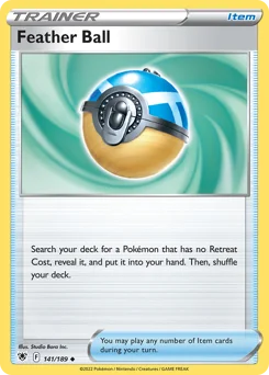 Feather Ball Pokemon card from Astral Radiance, card number 141