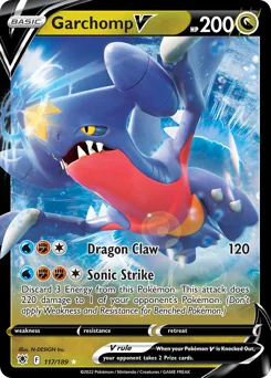 Garchomp V Pokemon card from Astral Radiance, card number 117
