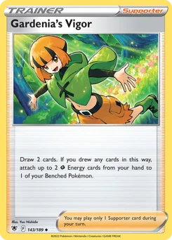 Gardenia's Vigor Pokemon card from Astral Radiance, card number 143