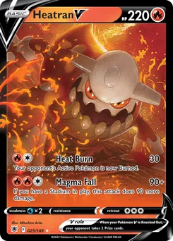 Heatran V Pokemon card from Astral Radiance, card number 25