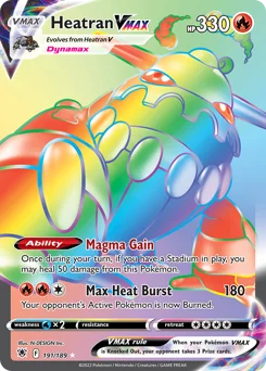 Heatran VMAX Pokemon card from Astral Radiance, card number 191
