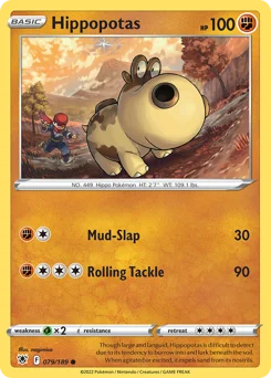 Hippopotas Pokemon card from Astral Radiance, card number 79
