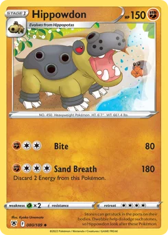 Hippowdon Pokemon card from Astral Radiance, card number 80