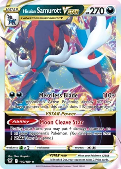 Hisuian Samurott VSTAR Pokemon card from Astral Radiance, card number 102