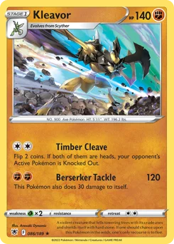 Kleavor Pokemon card from Astral Radiance, card number 86