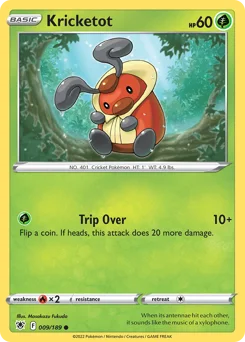 Kricketot Pokemon card from Astral Radiance, card number 9