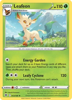 Leafeon Pokemon card from Astral Radiance, card number 13