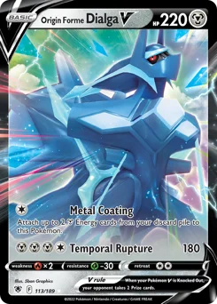 Origin Forme Dialga V Pokemon card from Astral Radiance, card number 113