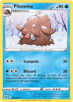 Piloswine Pokemon card from Astral Radiance, card number 32