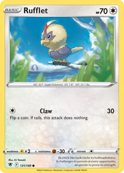 Rufflet Pokemon card from Astral Radiance, card number 131