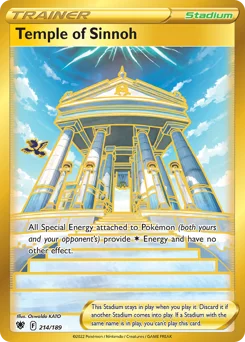Temple of Sinnoh Pokemon card from Astral Radiance, card number 214
