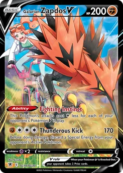 Galarian Zapdos V Pokemon card from Astral Radiance Trainer Gallery, card number TG19