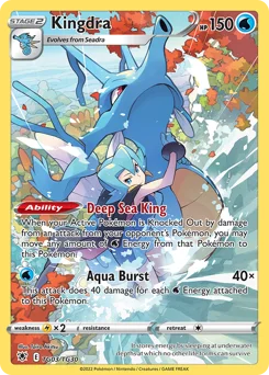 Kingdra Pokemon card from Astral Radiance Trainer Gallery, card number TG03