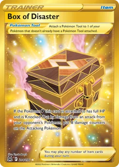 Box of Disaster Pokemon card from Lost Origin, card number 214