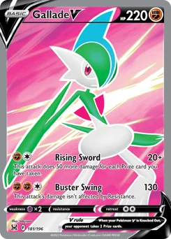 Gallade V Pokemon card from Lost Origin, card number 181