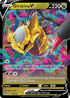 Giratina V Pokemon card from Lost Origin, card number 130