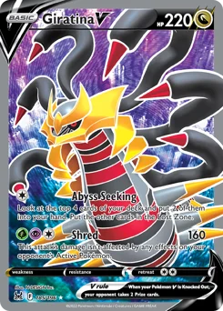 Giratina V Pokemon card from Lost Origin, card number 185